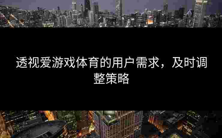 透视爱游戏体育的用户需求，及时调整策略