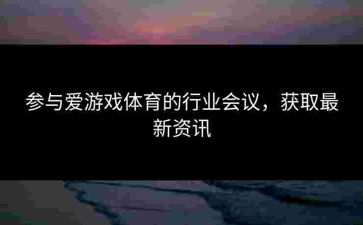 参与爱游戏体育的行业会议，获取最新资讯