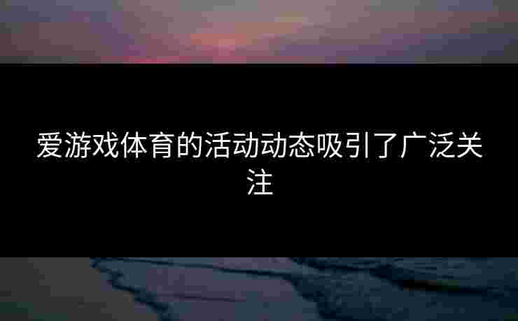 爱游戏体育的活动动态吸引了广泛关注