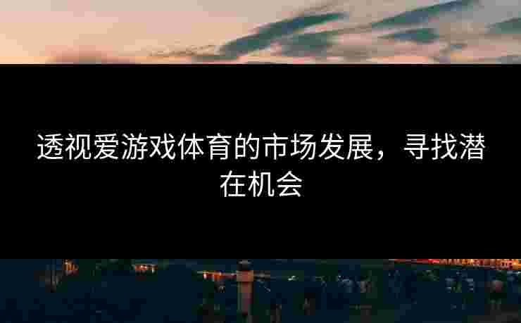 透视爱游戏体育的市场发展，寻找潜在机会