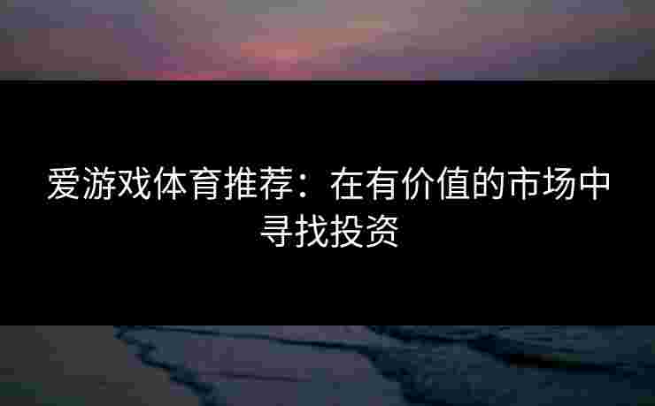 爱游戏体育推荐：在有价值的市场中寻找投资