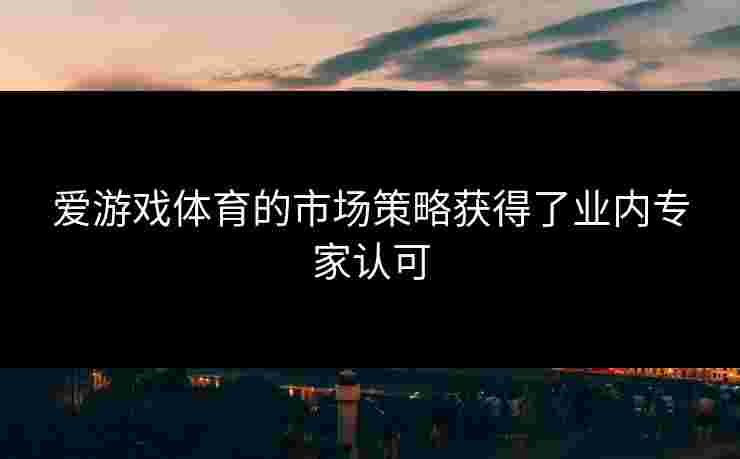 爱游戏体育的市场策略获得了业内专家认可
