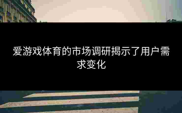 爱游戏体育的市场调研揭示了用户需求变化